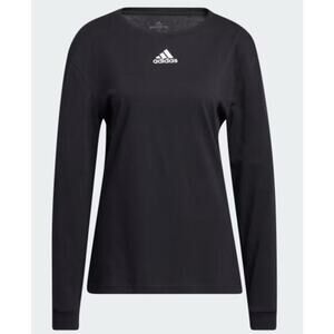 Adidas Women Black Long Sleeve Athletic Shirt Ultimate Fit Crew Neck Top (S)
